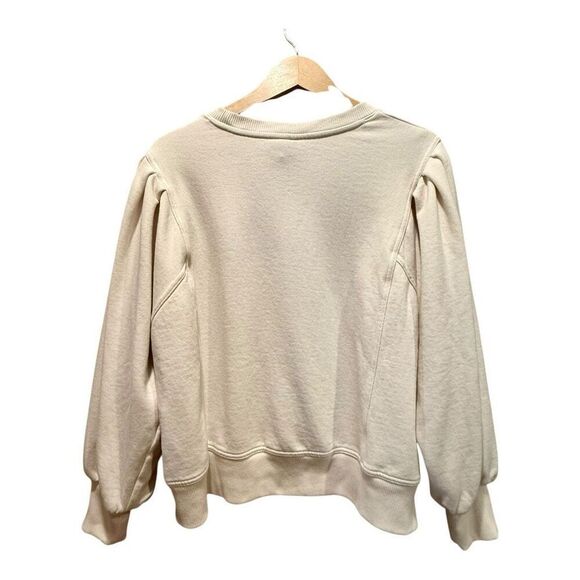 A New Day Women’s Oversized Crewneck Sweatshirt with Puff Sleeves in Cream XXL - Picture 2 of 8